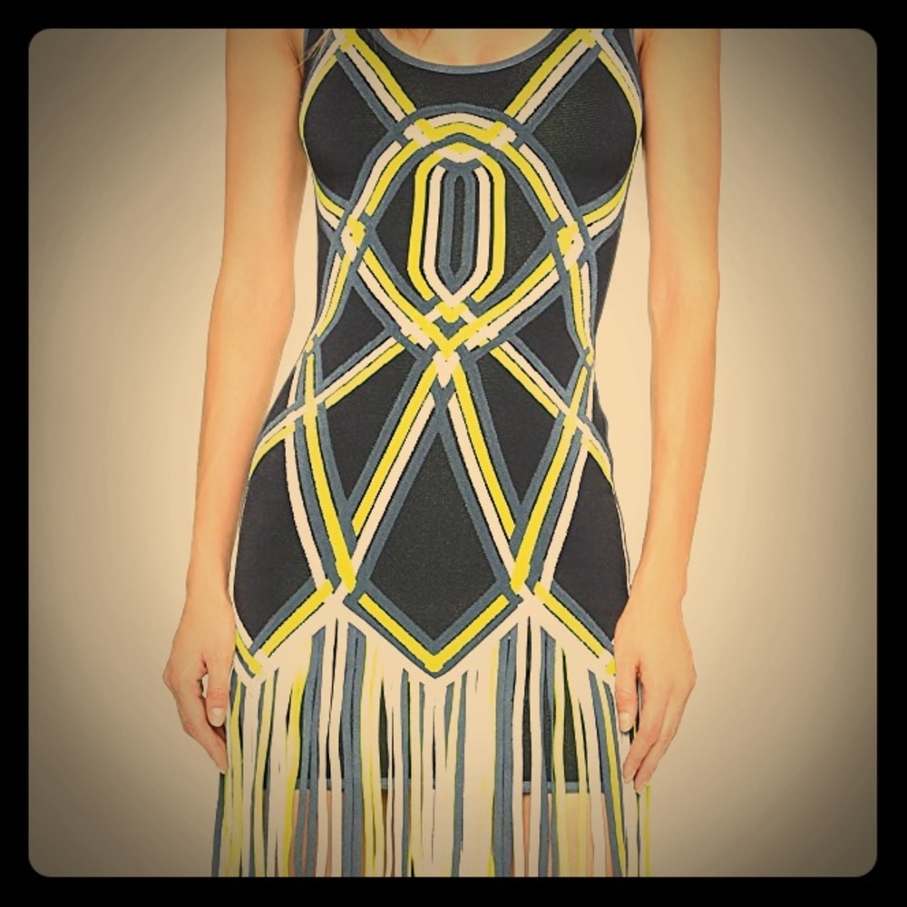 Hervé Léger in blue combo with neon accent - Picture 2 of 13